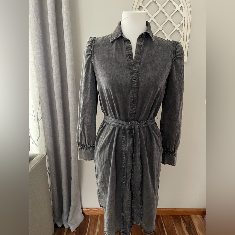 Rails Adele Black Acid Wash Button Down Dress Siz… - image 3